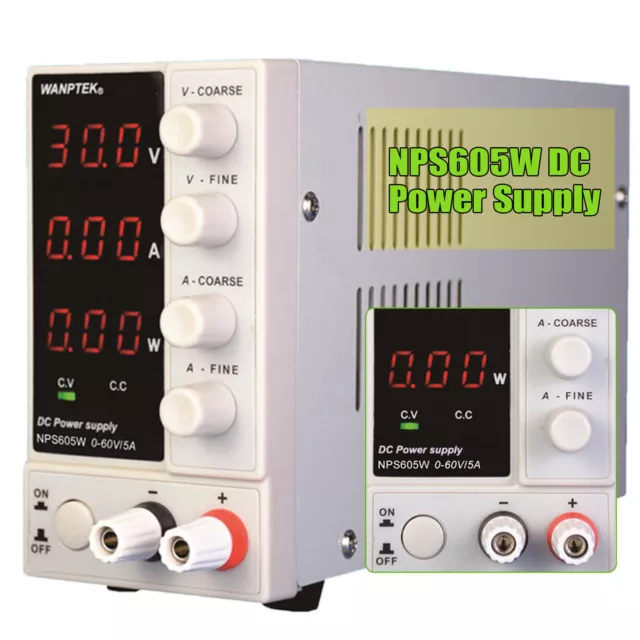 Adjustable Variable Lab DC Bench Power Supply 0-60V 0-5A W/Digital Display