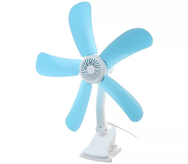 Mini Ventilatore Da Tavolo a 5 Pale Con Pinza Snodabile Scrivania Casa Ufficio