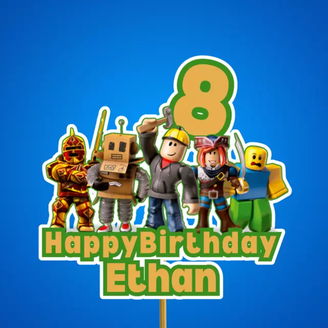 ROBLOX PERSONALISED HAPPY birthday cake topper any name any age £4.99 ...