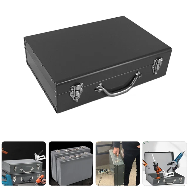 Boîte en aluminium outils caisse de rangement coffre à outils 90,5 cm argenté