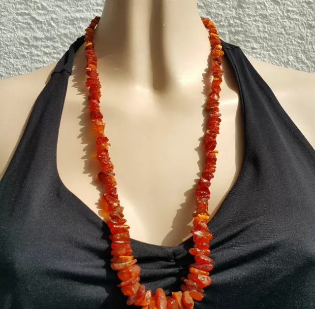 Bernsteinkette Old Baltic Amber Bernstein Necklace natural 76cm 44g