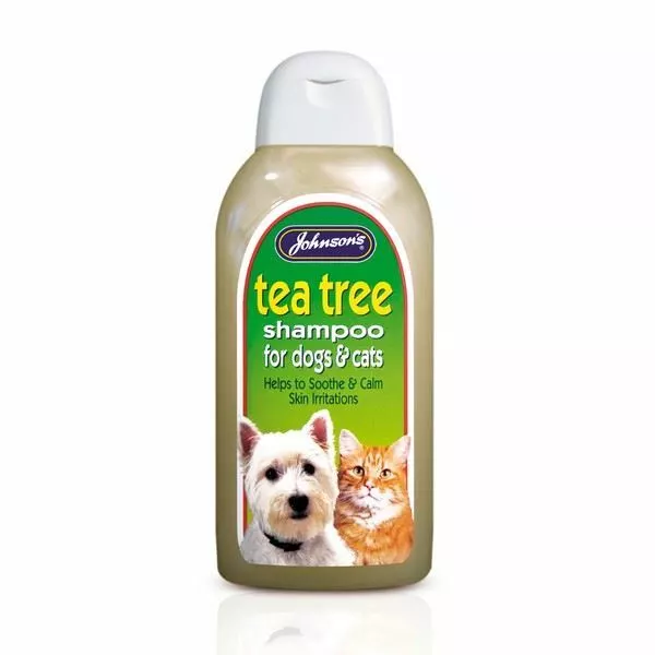 JOHNSONS TEA TREE SHAMPOO cane cucciolo lenitivo pelle calmante formula animale domestico aloe vera