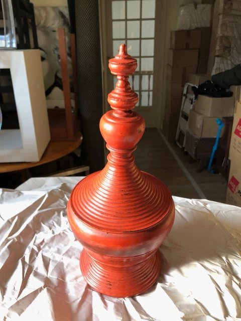 Antique Burmese lacquered stupa - RARE