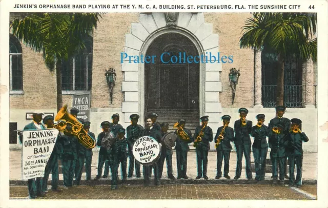 Florida, FL, ST Petersburg, Jenkin's Orphanage Band Playing at YMCA Bld 1920's
