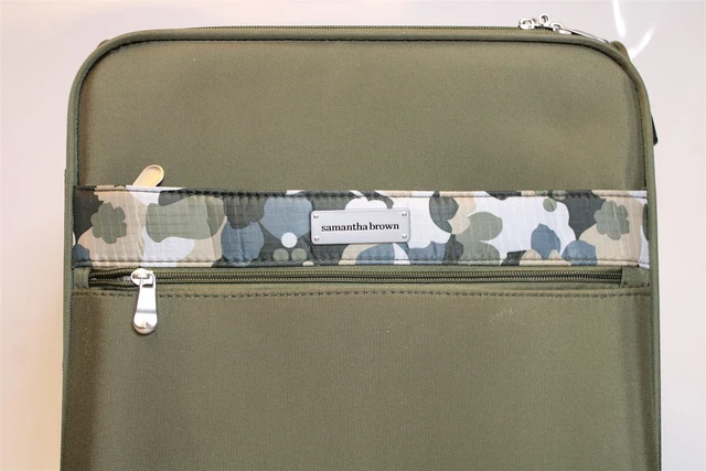 Samantha Brown Olive Geo Camo 2PC Set Carry On / Tote NEW Luggage S7655-35-2PC 8