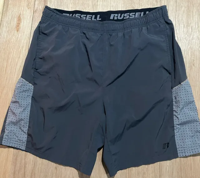 Russell Dri-Power 360 Elastic Waist Athletic Shorts Men's M Gray