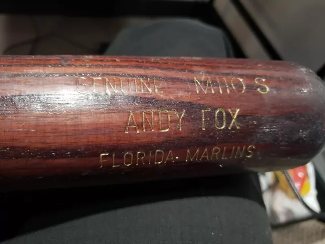 ANDY FOX Game Used Broken REPAIRED Bat MLB Yankees Marlins Expos Rangers