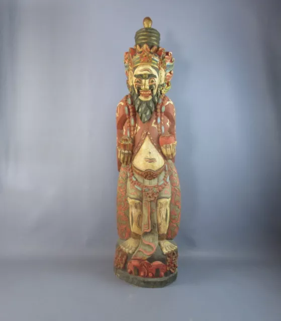 Antike Statue Von Tempel Östlich Skulptur Thai Einheitsgröße IN Holz XIX Sec