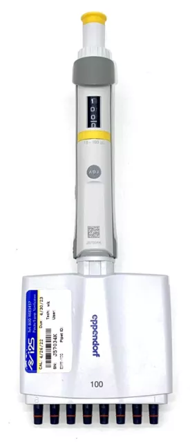 Eppendorf Research Plus 8 MultiChannel Pipette 10-100 uL•