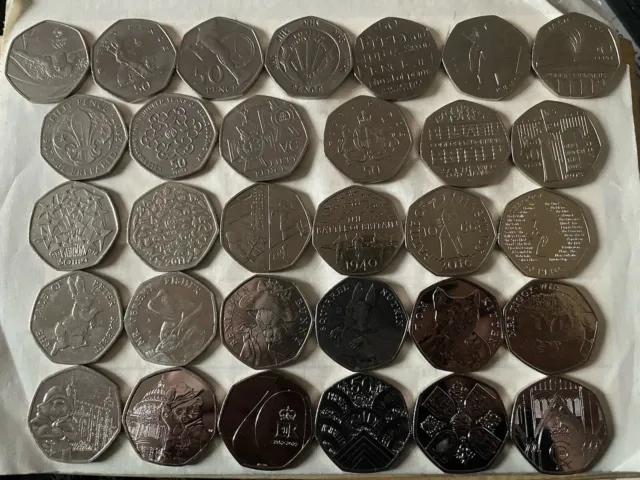 31 x 50p coins collection job lot - 01