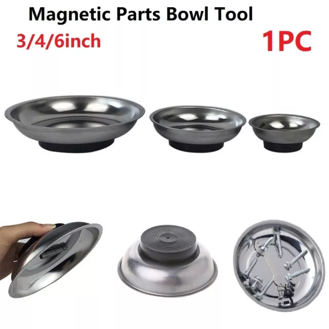 Durable Stainless Steel Magnetic Parts Bowl Tool Tray for Garage Tools