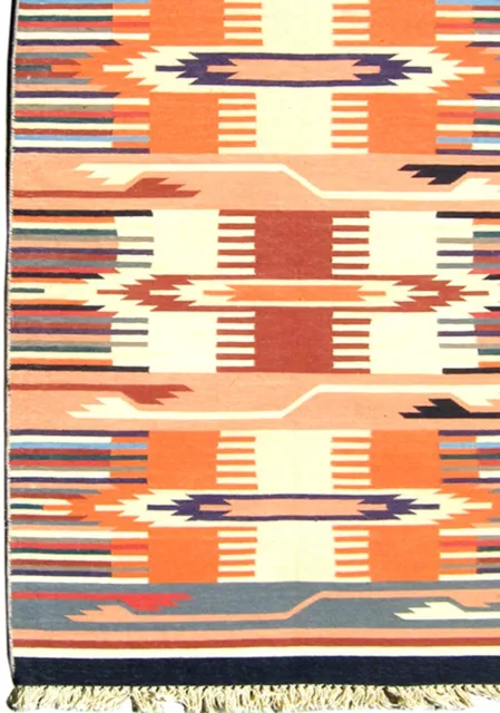 Indien Hand-Braided Orange Tapis Moderne Style Plancher Coton Tapis Boho Tapis