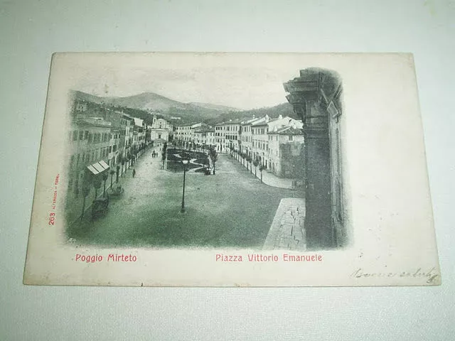 Cartolina Poggio Mirteto - Piazza Vitorio Emanuele 1904.