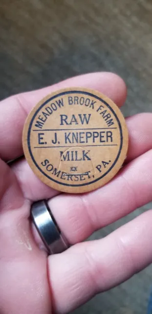 Rare ? Milk Bottle Cap MEADOW BROOK FARM E. J. KNEPPER SOMERSET PA
