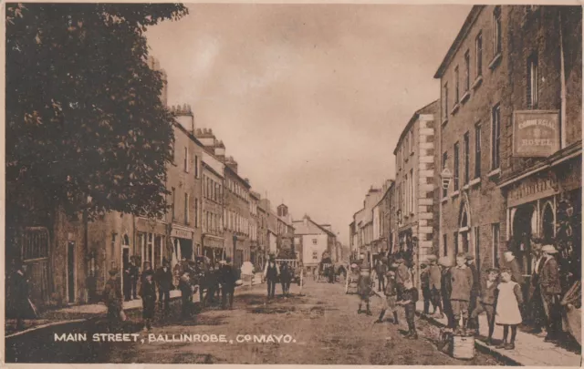 a irish mayo county eire old antique postcard ireland main street ballinrobe