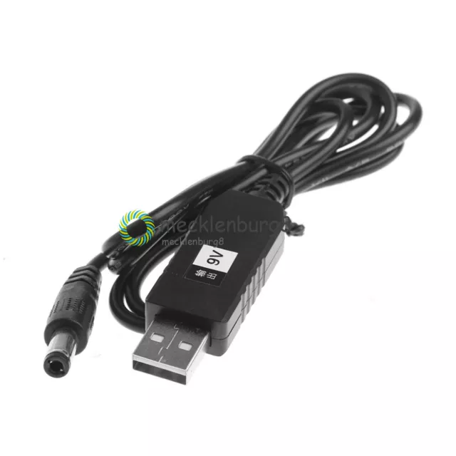 Adattatore step-up USB modulo cavo DC 5V a DC 9V convertitore 2,1x5,5 mm spina maschio