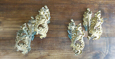 2 Pairs of Antique Ormulu Curtain Tie Back Brackets