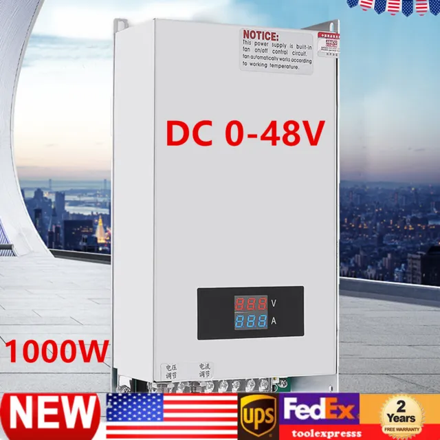 DC 0-48V Switch Mode Power Supply 20A Adjustable Current & Voltage 1000W