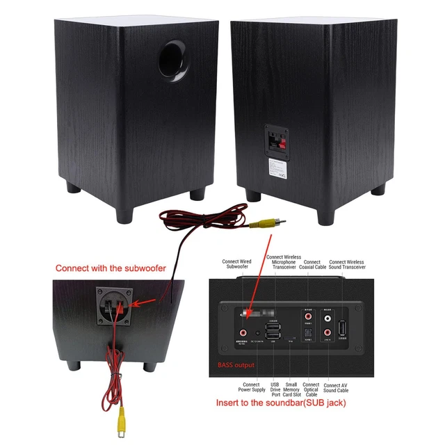 Passive Vision System TOPIKY 100W 6.5 Inch Independent Passive Subwoofer, Powered Subwoofer ...
