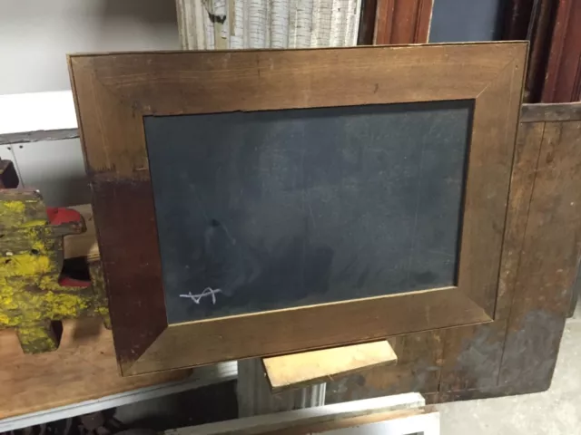 REPURPOSED chestnut BEADBOARD framed w/slate chalkboard insert CHEESE TRAY 23x17