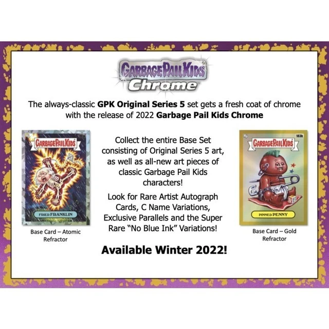 2022 Topps Garbage Pail Kids 5th Series 5 Chrome Complete Base 100 Card Set!