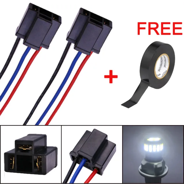 9003 HB2 H4 2x Female Connector Headlight Repair Wiring Socket Extension Harness