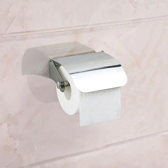Soporte de rodillos dispensador de soporte de papel de acero inoxidable impermeable ahorro de espacio plata