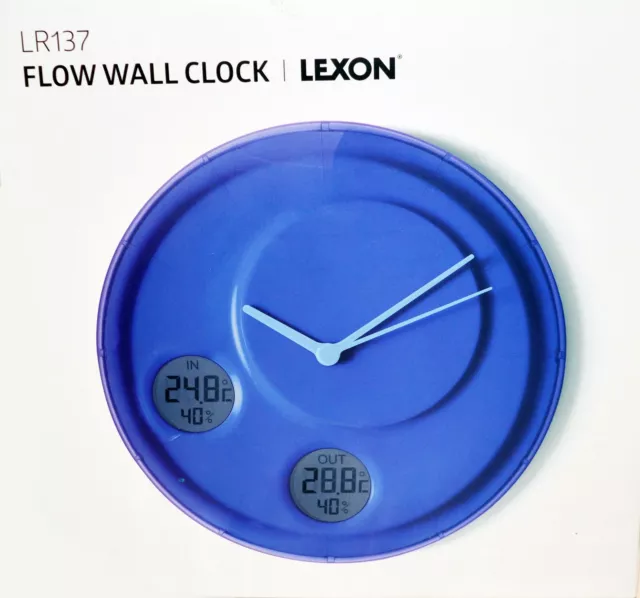 Orologio Parete Stazione Meteo Lexon Blu Wall Clock Design Philip Wong Nuovo Ovp