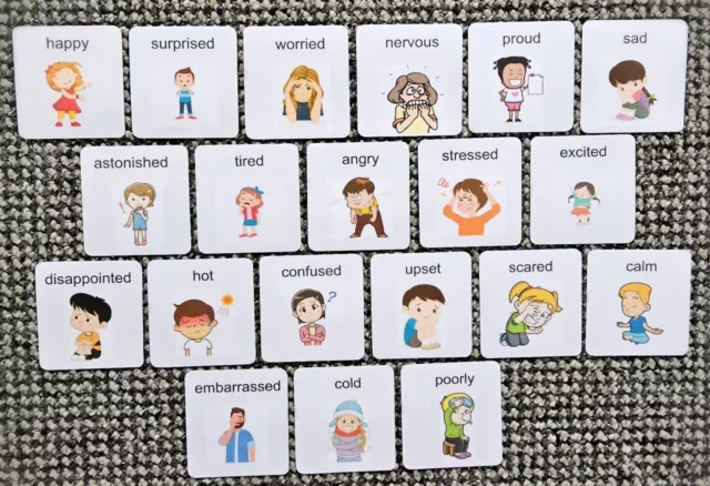 Emotions Flash Cards ADHD Autism PEC Communication Cards