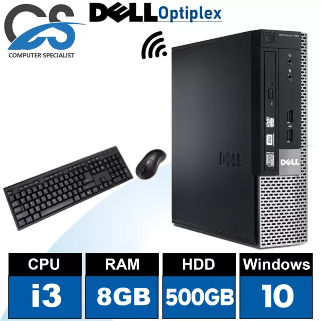 FAST DELL INTEL i5 PC COMPUTER BUNDLE WINDOWS 10 WI-FI 8GB RAM 500GB HDD KB/M