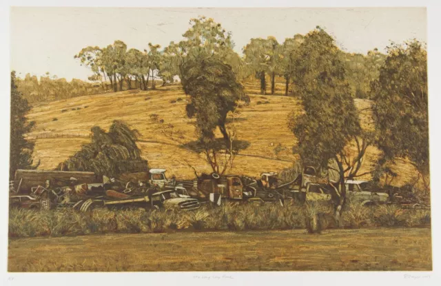 David FRAZER The Long Way Home - Superb signed original etching, landscape art