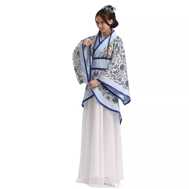 Fairy Chinese Traditional Costumes Tang Suit Hanfu Dress  Folk Dance