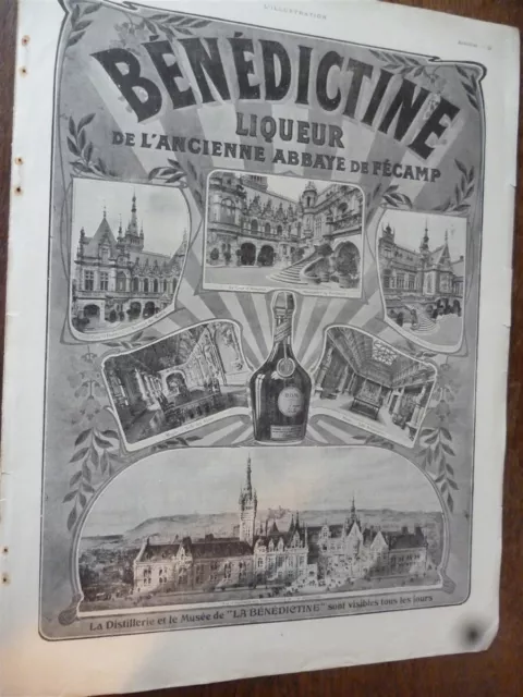 BENEDICTINE de FECAMP DOM & MUNK publicité papier ILLUSTRATION 1908