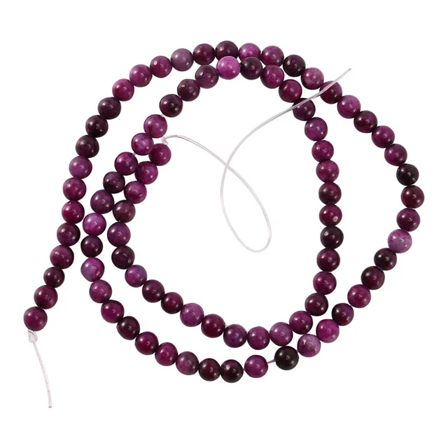 Fil De Perles Sugilite - 85 Perles Violettes/roses 4mm, Longueur Environ 39cm, Neuf