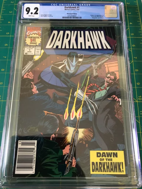 Darkhawk #1 CGC 9.2 WP 1991 1st App Darkhawk Newsstand (1991, Marvel)