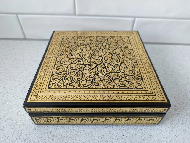 Burmese Goldleaf Lacquerware Jewellery Box