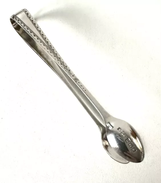 1914 Sheffield England Solid Silver Engraved Sugar Tongs - James Dixon & Sons