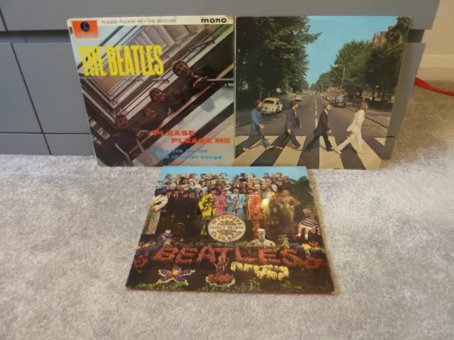 BEATLES - Abbey Road/Sgt. Pepper/Please Please Me - 3 x UK 60's LP Pressings