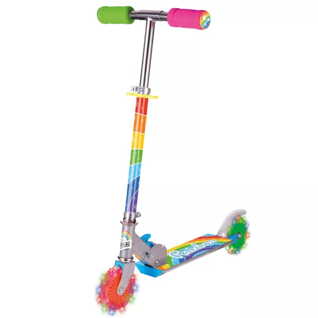 Rainbow Foldable Kick Scooter, Light-up Wheels, Ages 5 and up