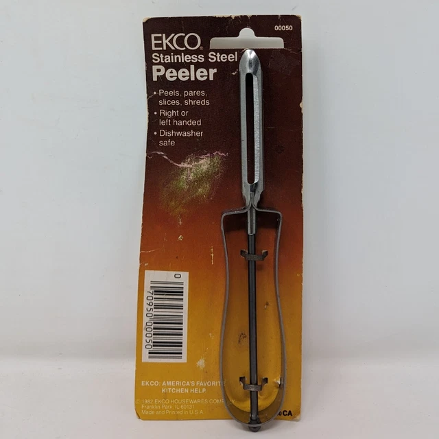 New EKCO Stainless Steel Peeler Pares Slices Shreds Peels Vintage 1982 Kitchen