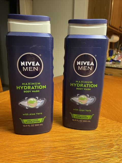 NIVEA Hombre Máxima Hidratación Corporal Lavado con Aloe Vera 2 Botellas