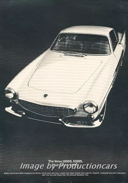 1964 Volvo 1800S Coupe Original Advertisement Print Art Car Ad J678