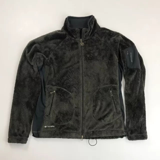 COLUMBIA Titanium Fleece XL Tech Interchange Soft Deep Pile Brown Black