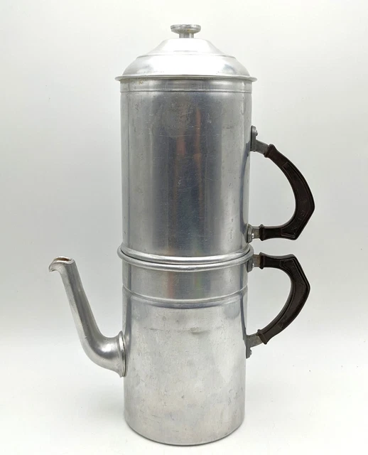 VINTAGE ITALIAN ALUMINUM Flip Drip Stovetop Espresso Coffee Maker 29.