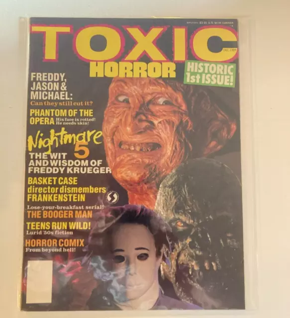 Toxic Horror Magazine Vol 1 #1 Dec 1989 Michael Myers Freddy Krueger 012422WEEM