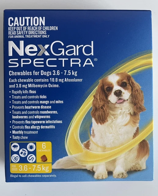 NEXGARD SPECTRA Flea, Tick and Worming Monthly Chew for 3.67.5kg Dog