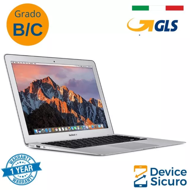 APPLE MACBOOK AIR 13" CORE i5 2014 SSD 128 240 GB 4GB RAM RIGENERATO GRADO B/C