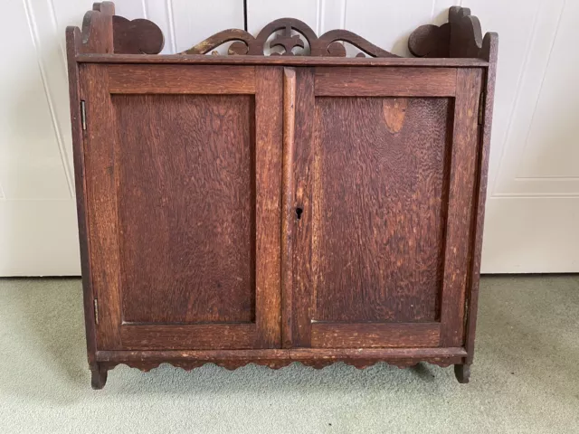 antique oak wall cabinet