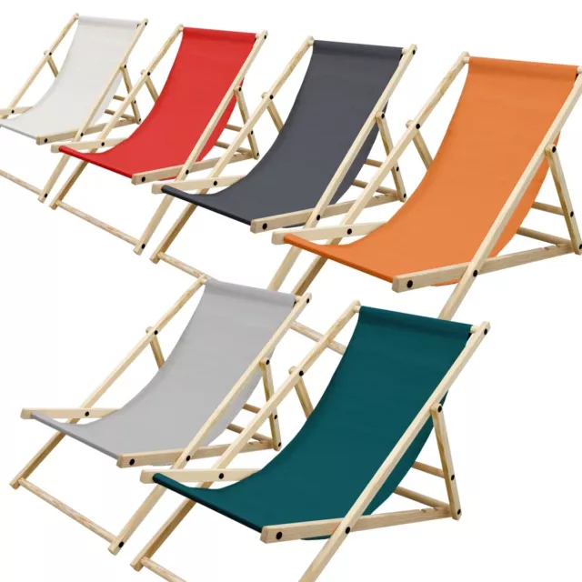 Silla tumbona hamaca de playa jardín madera de pino beige rojo naranja antracita