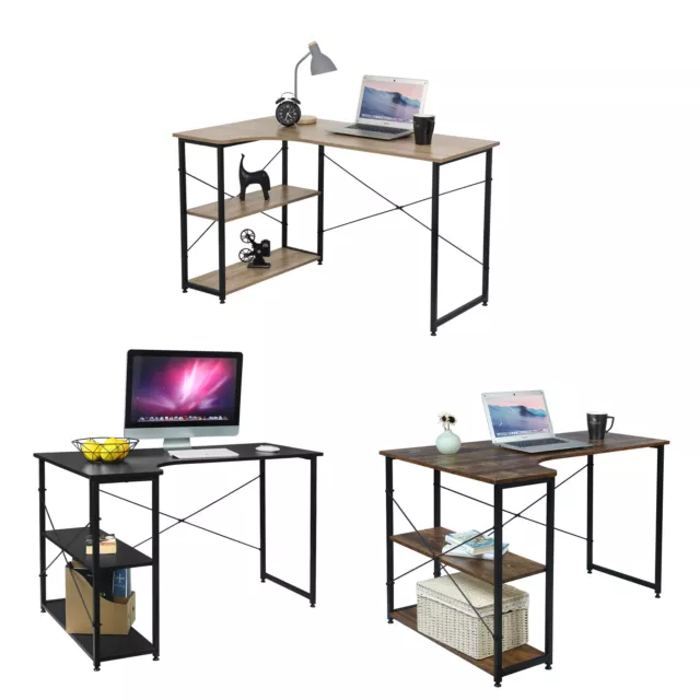 Schreibtisch L-Förmiger Eckschreibtisch MDF Computertisch Arbeitstisch Bürotisch
